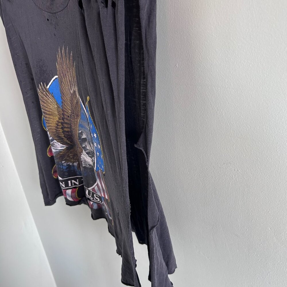 Distressed, Black, Paper Thin, Eagle Tee. - image 5
